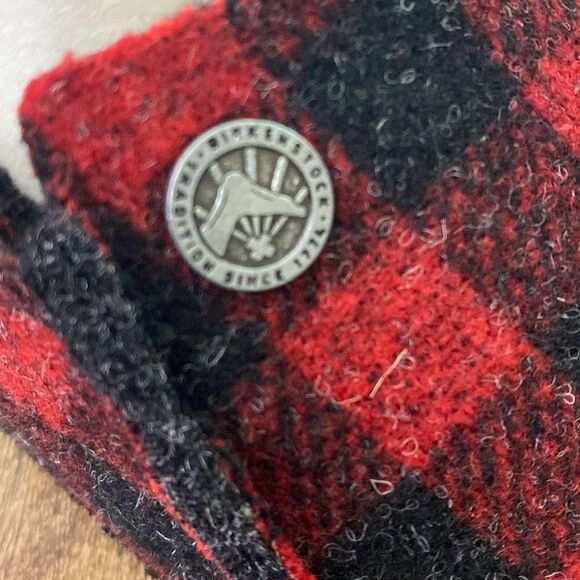 New in Box Birkenstock Zermatt Red plaid slipper shoe Sz 35 US 4.5/5 - Picture 11 of 11